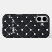 Zwart-wit Elegant Dotted Pattern Case-Mate iPhone Case (Achterkant (horizontaal))