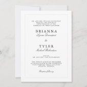 Zwart-wit Elegant Eenvoudig Alles-in-één bruiloft Kaart (Voorkant)