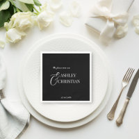 Zwart-wit elegant eenvoudig monogram gedrukt