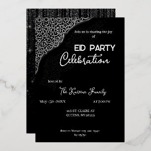 Zwart & wit elegant Eid-feest uitnodiging
