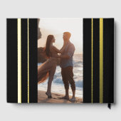 Zwart & Wit Elegant Formele Kalligrafie Bruiloft Gastenboek (Achterkant)