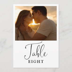 Zwart-Wit Elegant Fototafelnummer Kaart