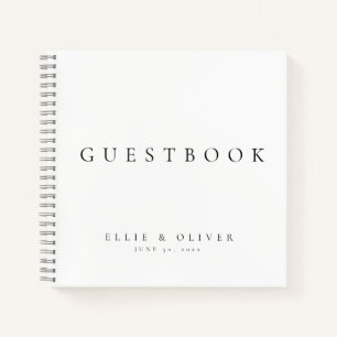 Zwart & Wit Elegant Huwelijk Gastboek Notitieboek