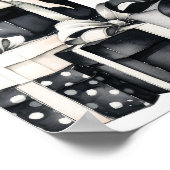 Zwart Wit Elegant Kerstfeest Welkom Poster (Hoek)