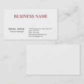 Zwart-wit elegant klassiek eenvoudig visitekaartje (Voorkant / Achterkant)