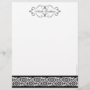 Zwart-wit Elegant Letterhead