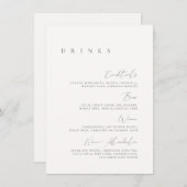 Zwart-wit Elegant Minimal Wedding Drink Menu (Voorkant / Achterkant)