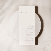 Zwart & Wit Elegant Minimalistisch Trouwfeest Plat Menu