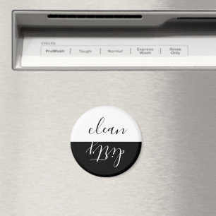 Zwart-wit Elegant Modern Dishwasher Magnet Magneet