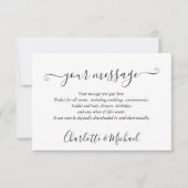 Zwart-wit Elegant Modern Event Message Kaart (Voorkant)