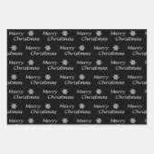 Zwart-wit elegant modern kerstfeest inpakpapier vel (Voorkant 2)