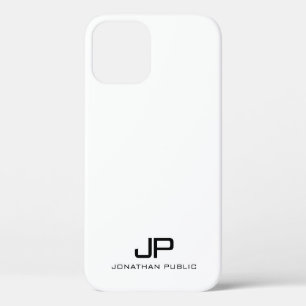 Zwart-wit Elegant Modern Minimaal Monogram iPhone 12 Pro Hoesje