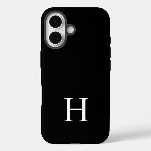 Zwart-wit Elegant Modern Minimalistisch Monogram Case-Mate iPhone Case (Achterkant)