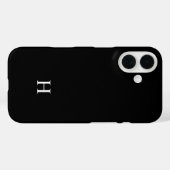 Zwart-wit Elegant Modern Minimalistisch Monogram Case-Mate iPhone Case (Achterkant (horizontaal))