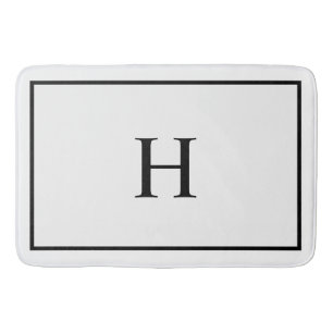 Zwart Wit Elegant Modern Monogram Badmat