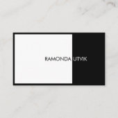 Zwart-wit Elegant Modern Visitekaartje (Voorkant)