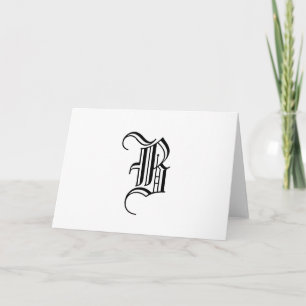 Zwart-wit Elegant Monogram Notitiekaarten