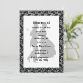 Zwart Wit Elegant Paar Silhouetten Party Kaart (Staand voorkant)