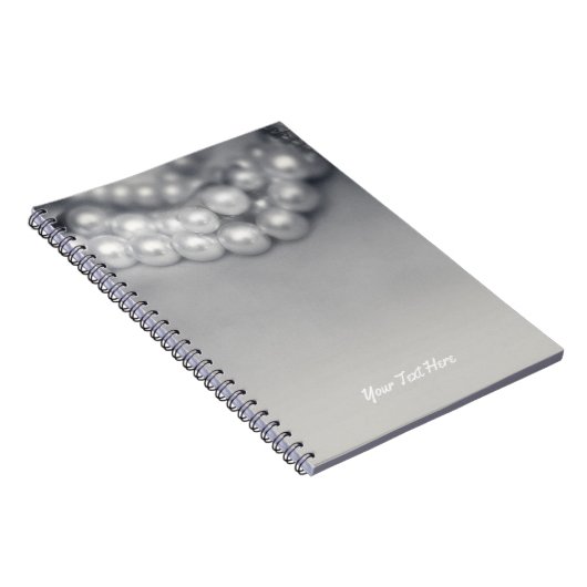  zwart-wit elegant parels afbeelding notitieboek (Rechterzijde)