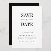 Zwart-wit elegant save the date (Voorkant / Achterkant)