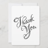 Zwart-wit Elegant-script bruiloft Bedankkaart (Voorkant)