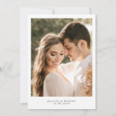 Zwart-wit elegant script bruiloft kaart (Achterkant)