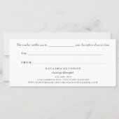 Zwart-wit Elegant Script Gift Vouchers (Achterkant)
