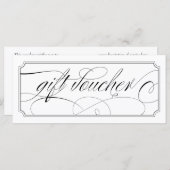 Zwart-wit Elegant Script Gift Vouchers (Voorkant / Achterkant)