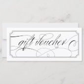 Zwart-wit Elegant Script Gift Vouchers (Voorkant)