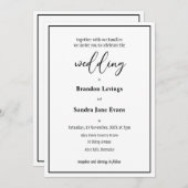 Zwart-wit elegant script kaart (Voorkant / Achterkant)