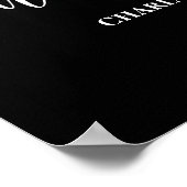 Zwart-wit elegant script welkom afstuderen poster (Hoek)