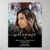 Zwart-wit elegant script welkom afstuderen poster (Voorkant)