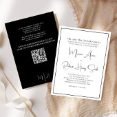 Zwart-wit Elegant Simple Classic Formal Kaart