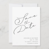 Zwart & Wit Elegant Sla de datum V2 op Save The Date (Voorkant)