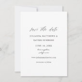 Zwart-wit elegant slaat de datum op save the date (Voorkant)