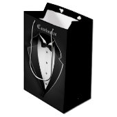 Zwart-wit Elegant Tuxedo Medium Cadeauzakje (Voorkant Gekanteld)