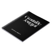 Zwart Wit Elegant Typografie Dankbaarheid Dagboek Notitieboek (Linkerzijde)