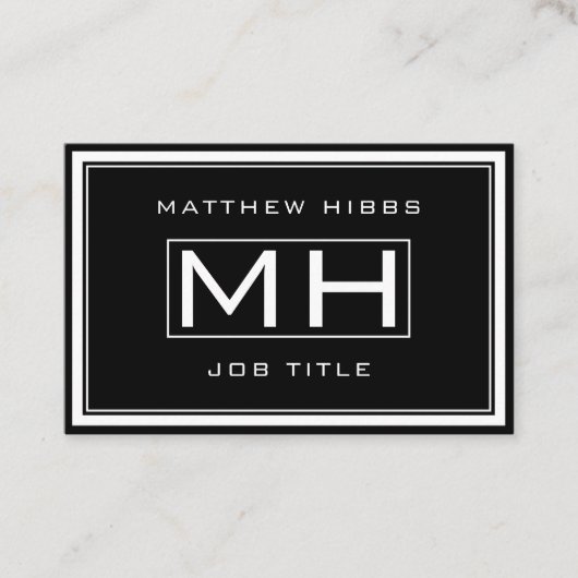 Zwart & Wit Elegant Visitekaartje (Voorkant)