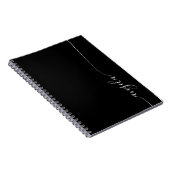 Zwart-wit elegant-wittekenscript notitieboek (Rechterzijde)