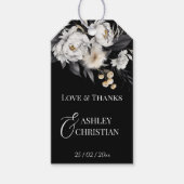 Zwart-wit elegante boho bruiloft gunst cadeaulabel (Voorkant)