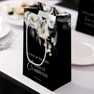 Zwart-wit elegante boho bruiloft gunst klein cadeauzakje