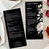 Zwart-wit elegante boho bruiloft sjabloon menu
