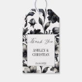 Zwart-wit  elegante huwelijksgunst cadeaulabel (Voorkant)