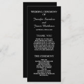 Zwart-wit elegante huwelijksprogramma's programma (Voorkant / Achterkant)