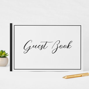 Zwart Wit Elegante Kalligrafie Lettertype Gastenboek