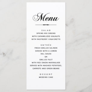 Zwart-wit elegante klassieke typografie bruiloft menu