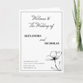 Zwart-wit Elegante Moderne Bruiloft Programma (Voorkant)