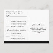 Zwart Wit Elegantie Halloween Skeleton MENU RSVP (Achterkant)