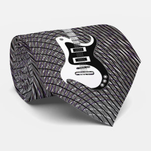 Zwart & wit Elektrische gitaar Cool modern & tripp Stropdas