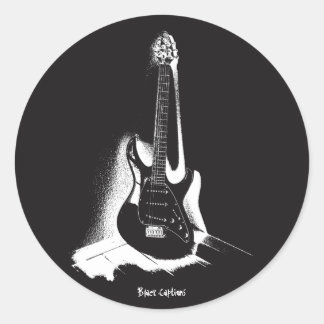 Zwart-wit elektrische gitaar - Sticker